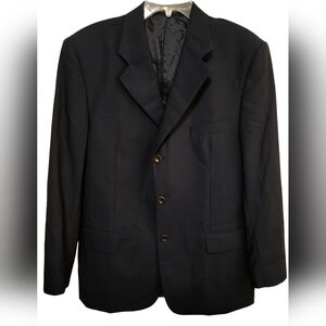 M262) Pavone Italy Black Wool Twill Reda Sportcoat Jacket Size 41R